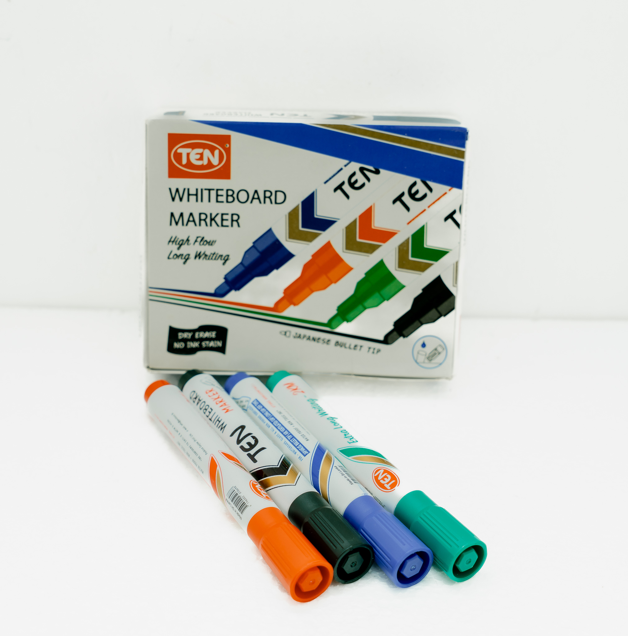 TEN Whiteboard Marker with Japanese Bullet Tip (Dry Erase)