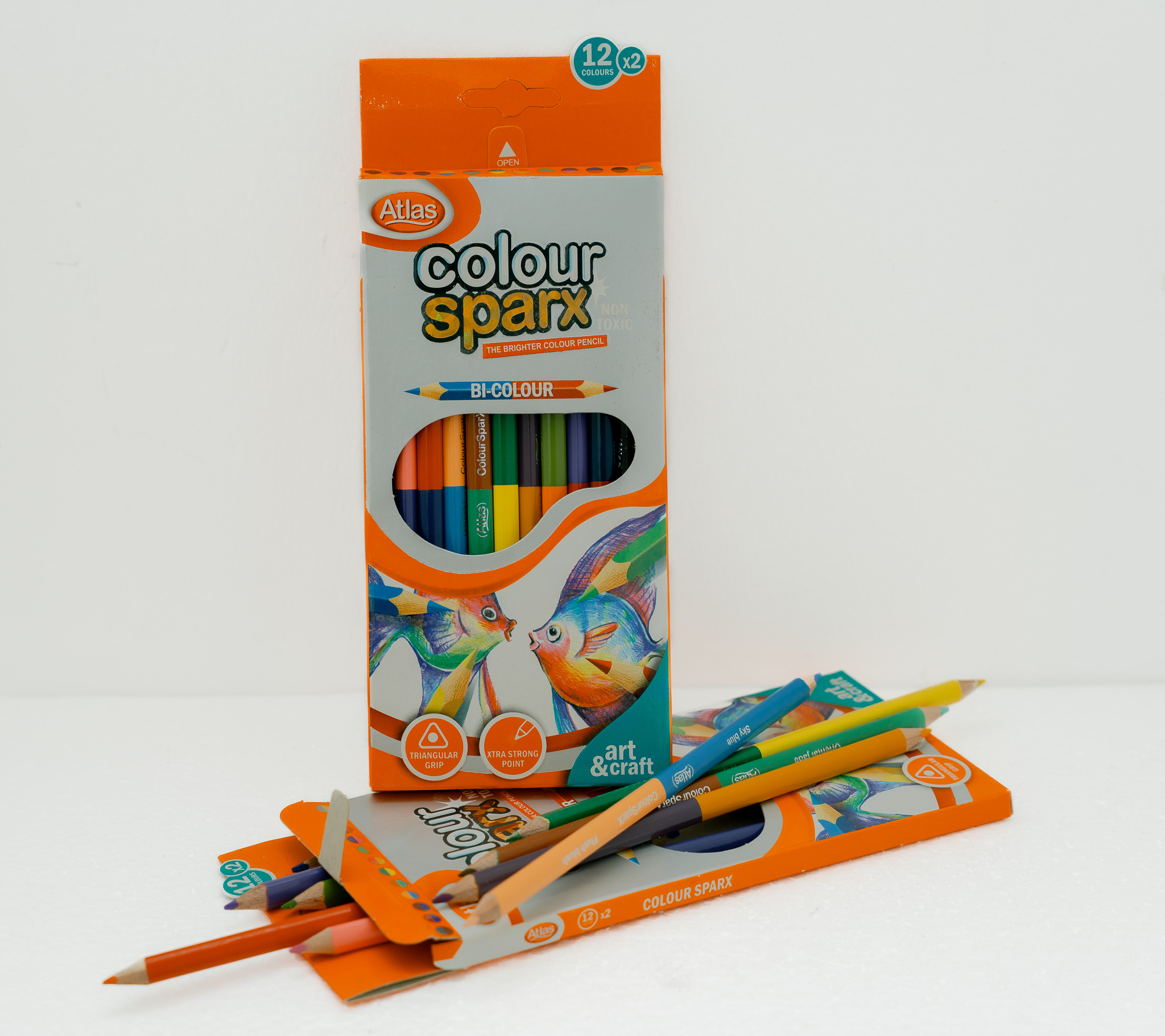 Atlas Colour Pensil Set 24 Colours (Double Side)